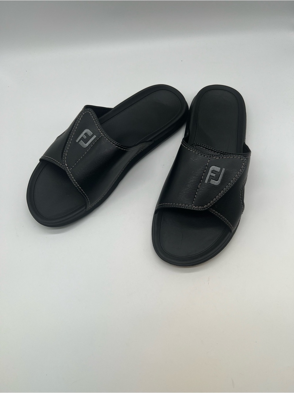 FootJoy Black Men's Slide Sandals with Logo Strap
